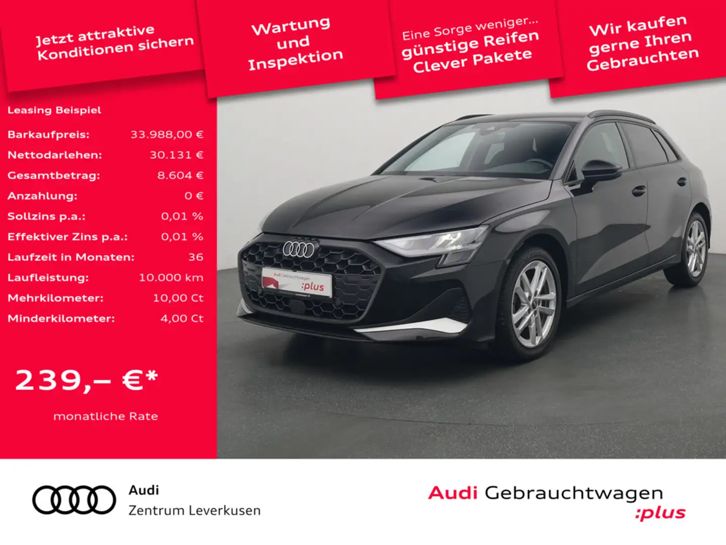 Audi A3 Sportback 35 TFSI advanced LED B&O HUD AHK Nero - 1