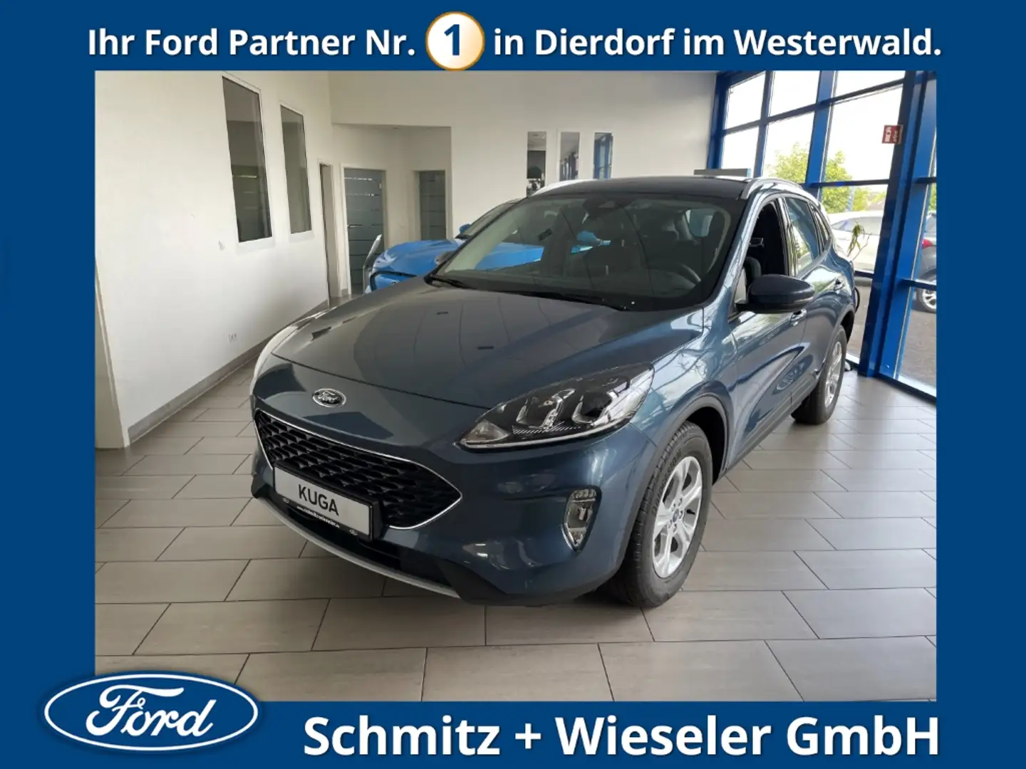 Ford Kuga Cool & Connect 1.5 EcoBoost 150PS Navi Lager Blauw - 1