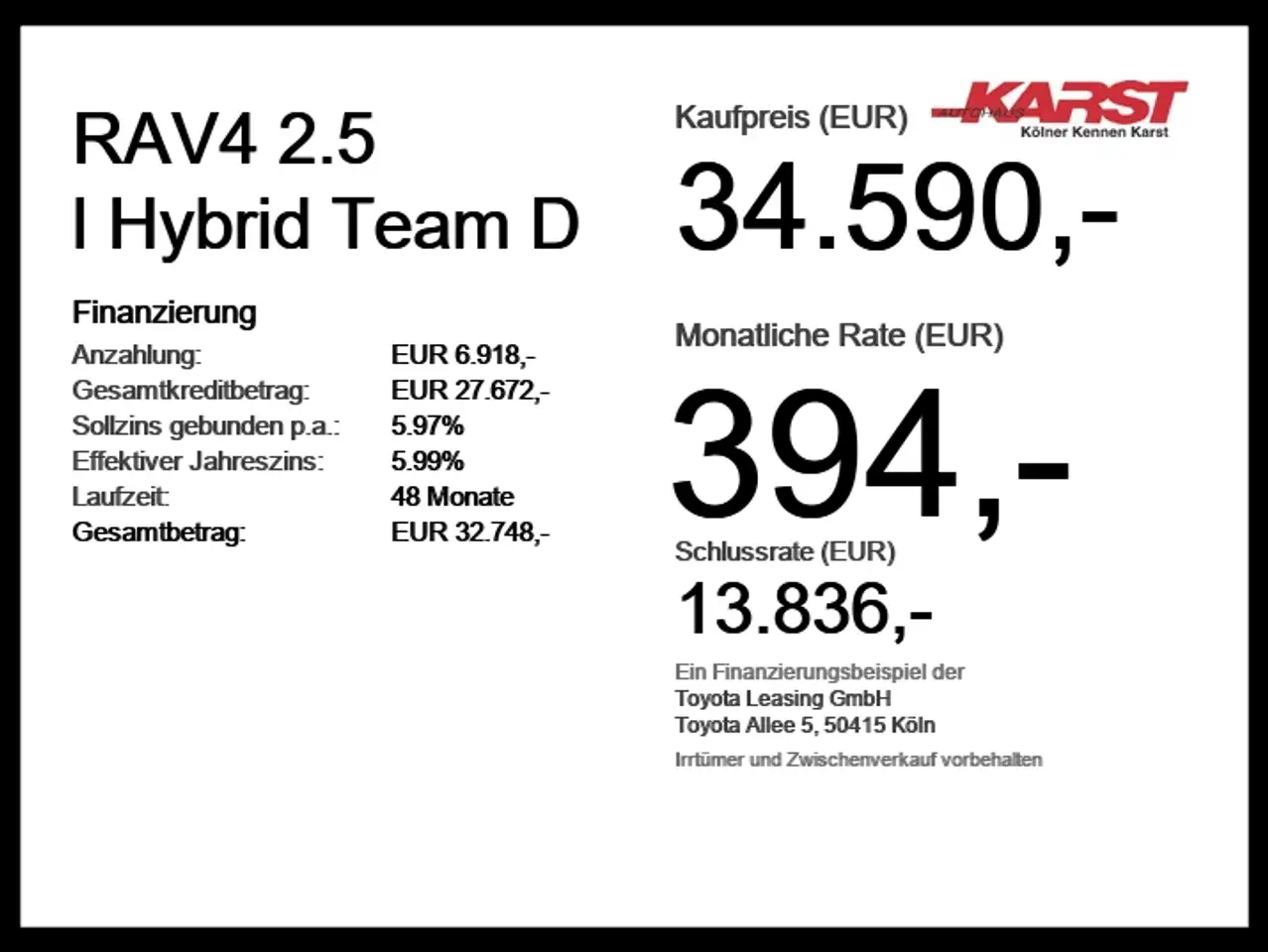 Toyota RAV4 2.5 l Hybrid Team D Teilleder, NAV, миниатюра 5