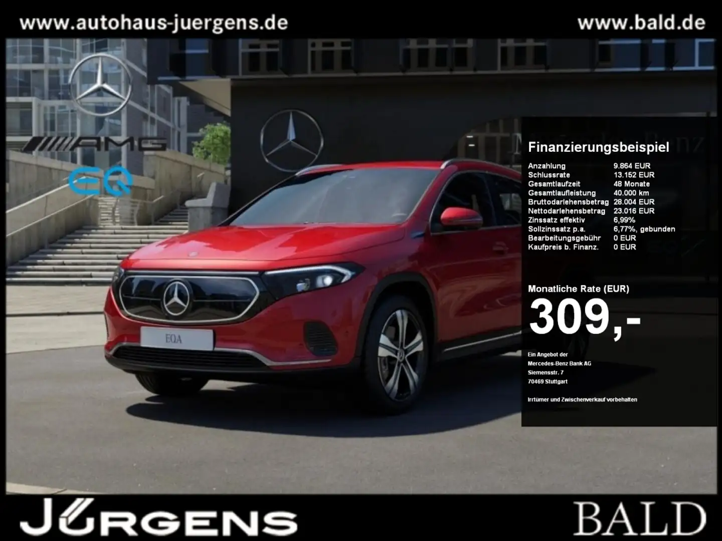 Mercedes-Benz EQA 250 Progressive/Wide/LED/AHK/360/Totw/Easy-P Rot - 1