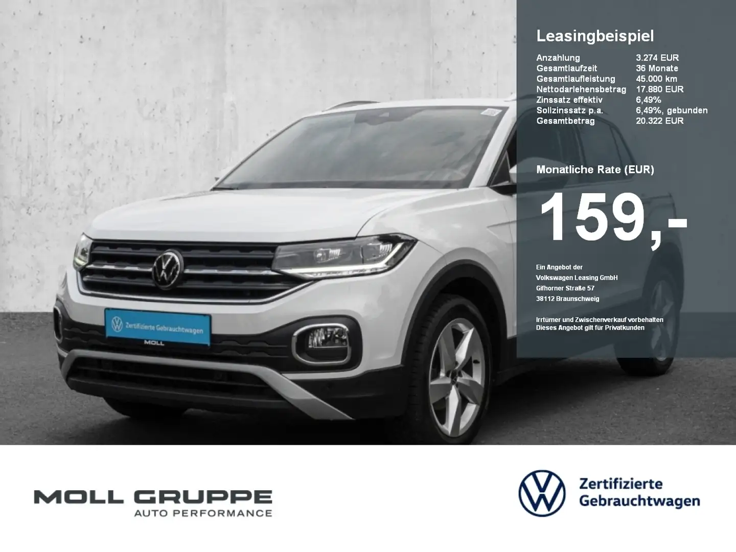 Volkswagen T-Cross 1.0 TSI Style LM LED FLA PDC SPURH SHZ Fehér - 1