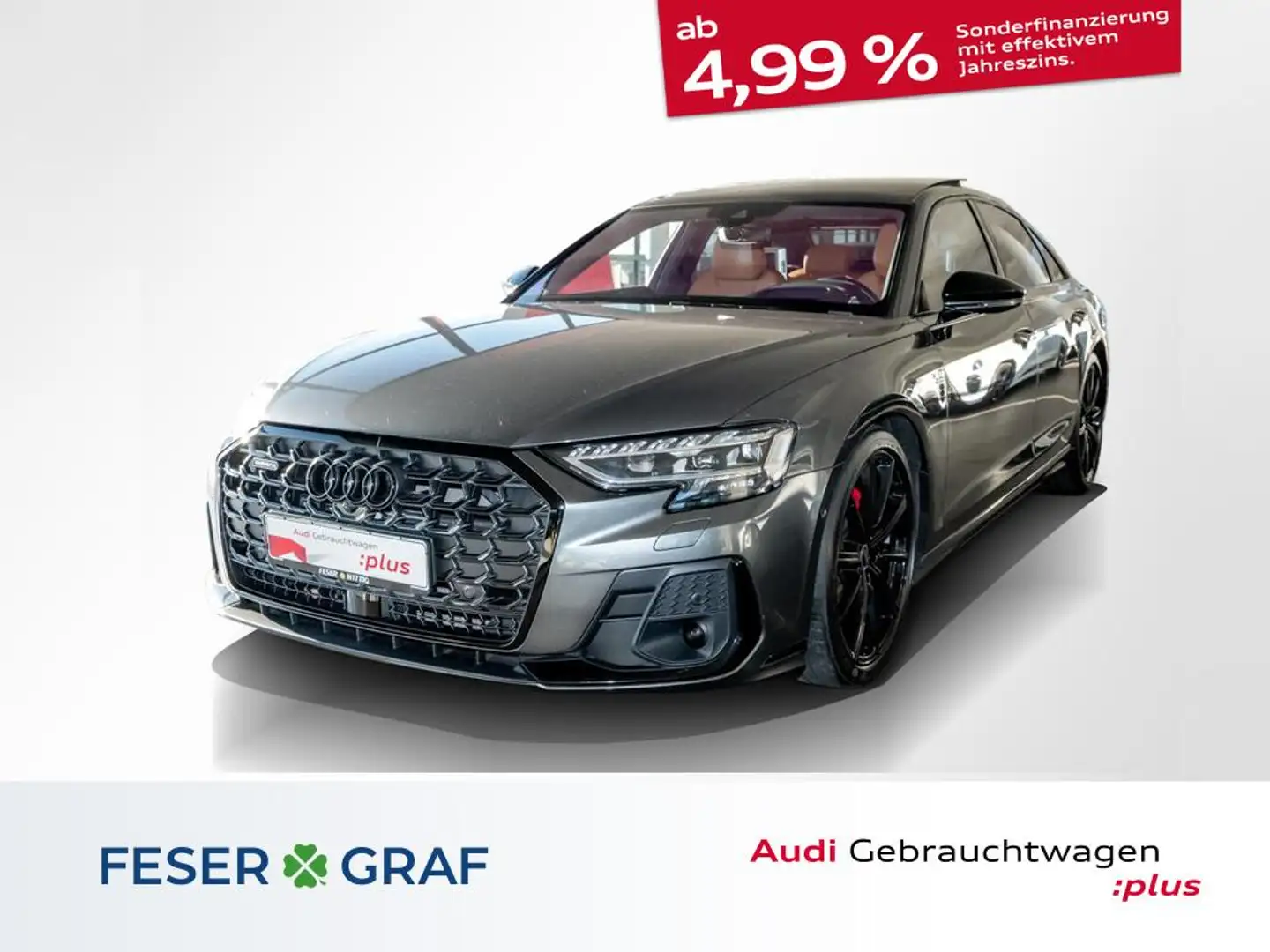Audi A8 50 TDI qu.,HD-Matrix,B&O,ad.Air,Pano,Standh. Grau - 1
