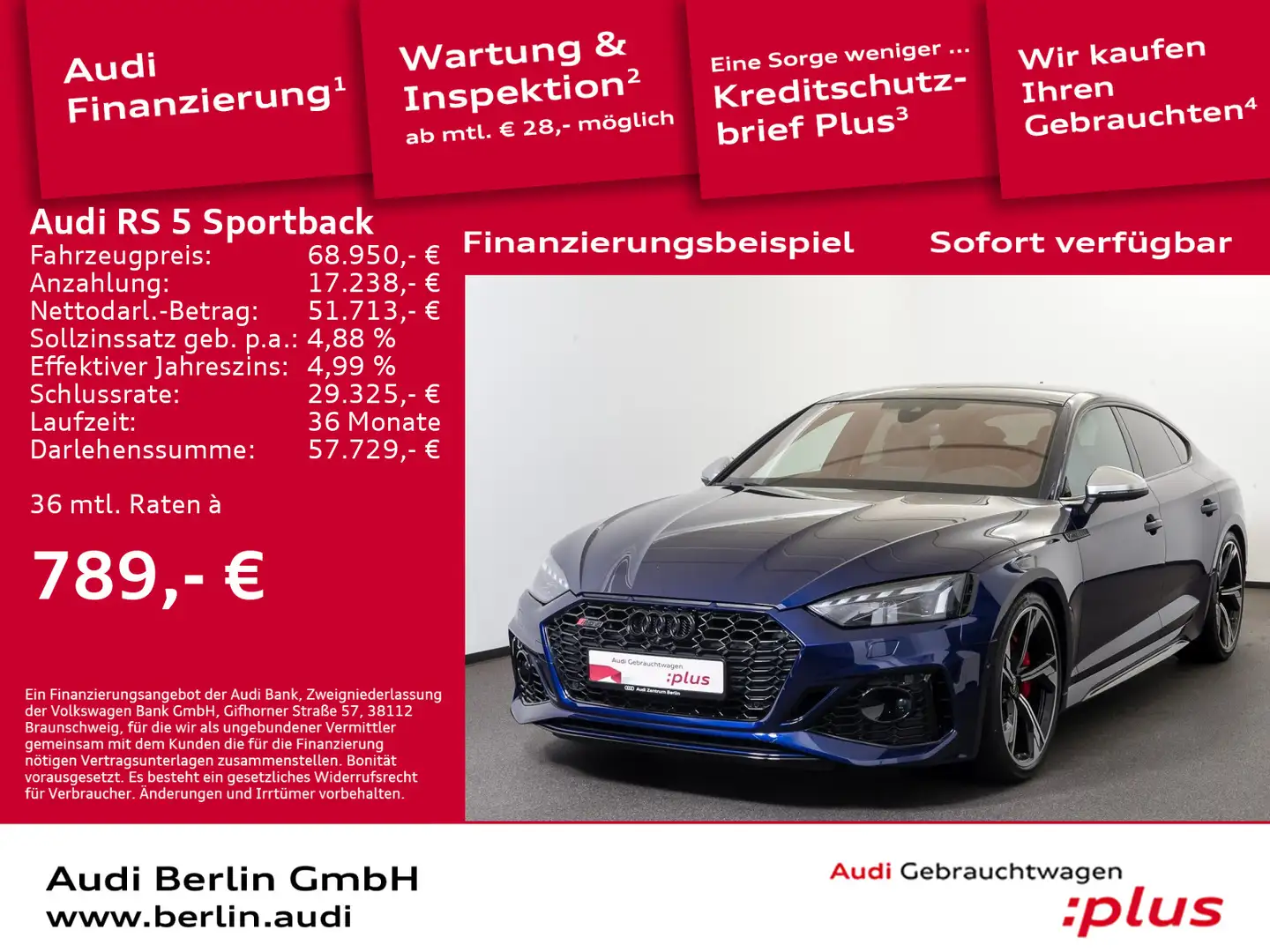 Audi RS5 tiptr. MATRIX 360°K PANO B&O Blau - 1