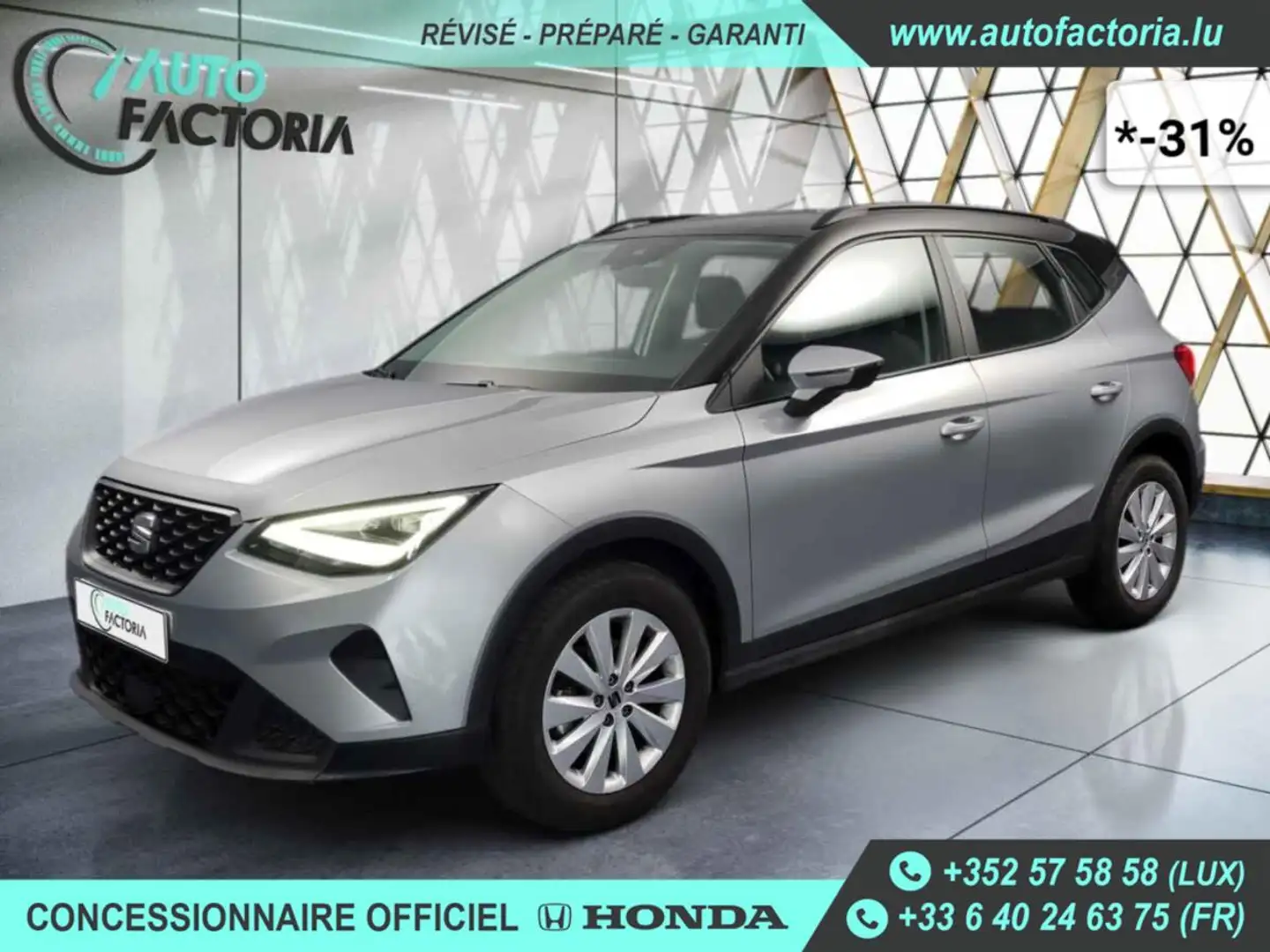 SEAT Arona -31% 1.0 TSI 110cv +GPS+RADAR+FULL LED+Options Silber - 1