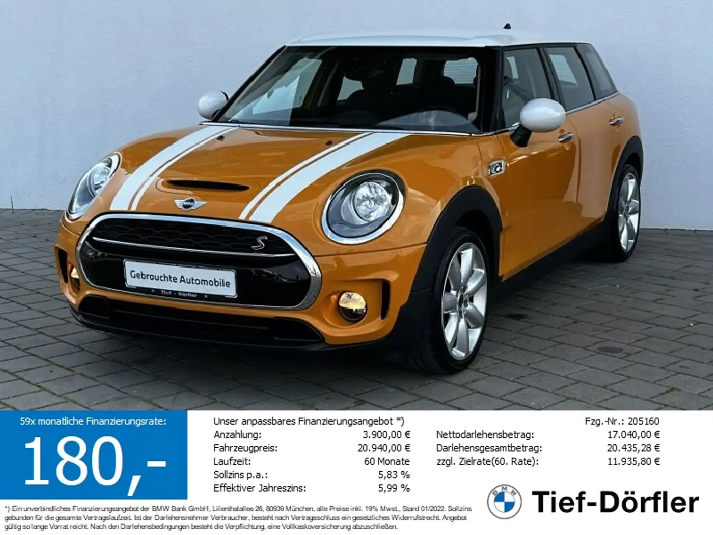 MINI Cooper S Clubman Pepper hk/TEMPO/K-ZUG/S-SITZ Orange - 1
