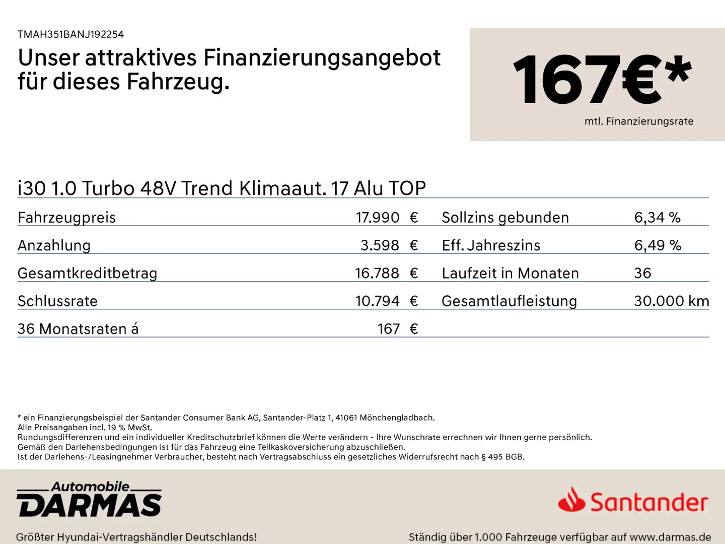 Hyundai i30 i30 1.0 Turbo 48V Trend Klimaaut. 17 Alu TOP Negro - 2
