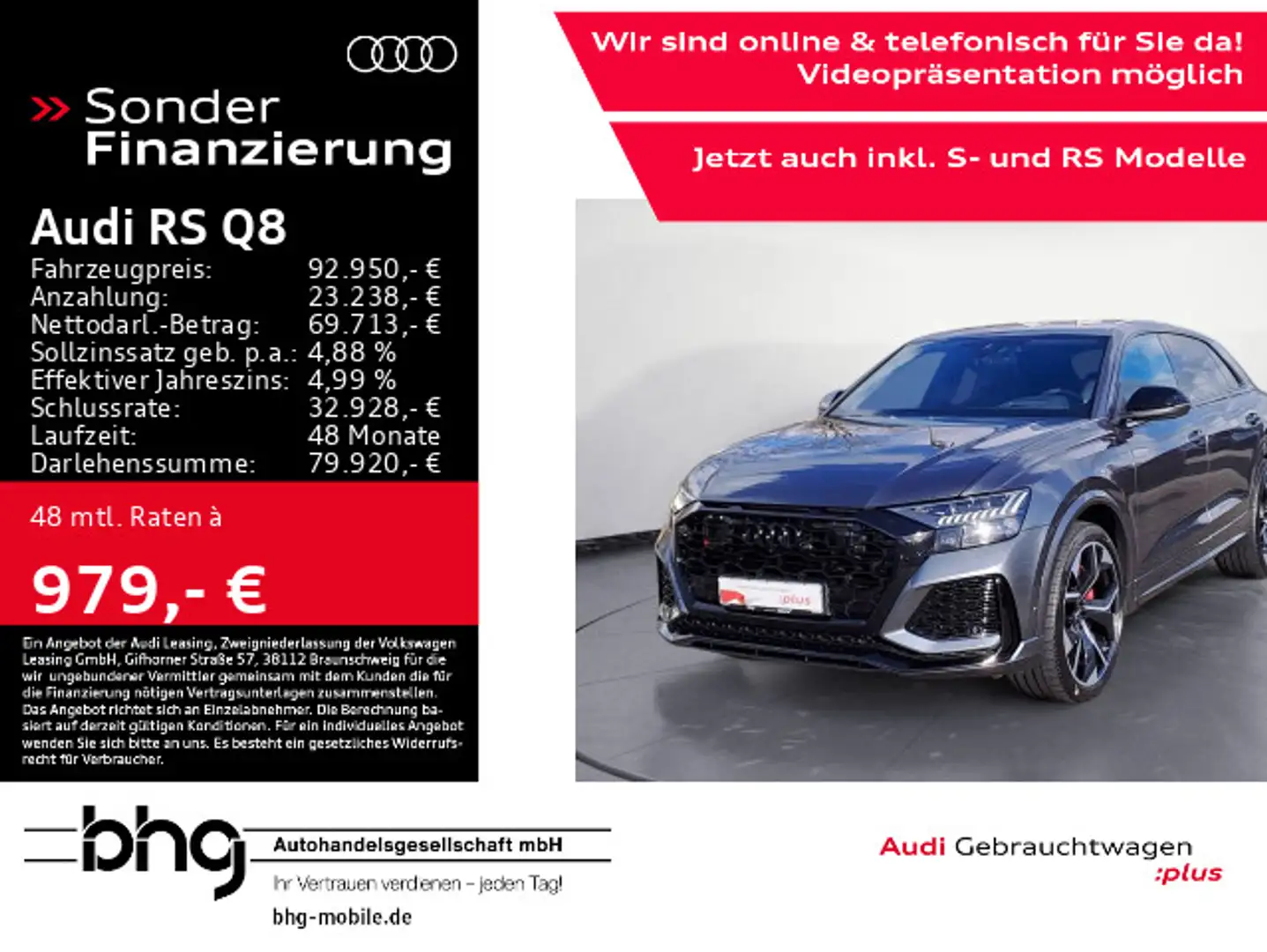 Audi RS Q8 4.0 TFSI tiptronic *AHK*PANO*DESIGN-PAKET* Grau - 1