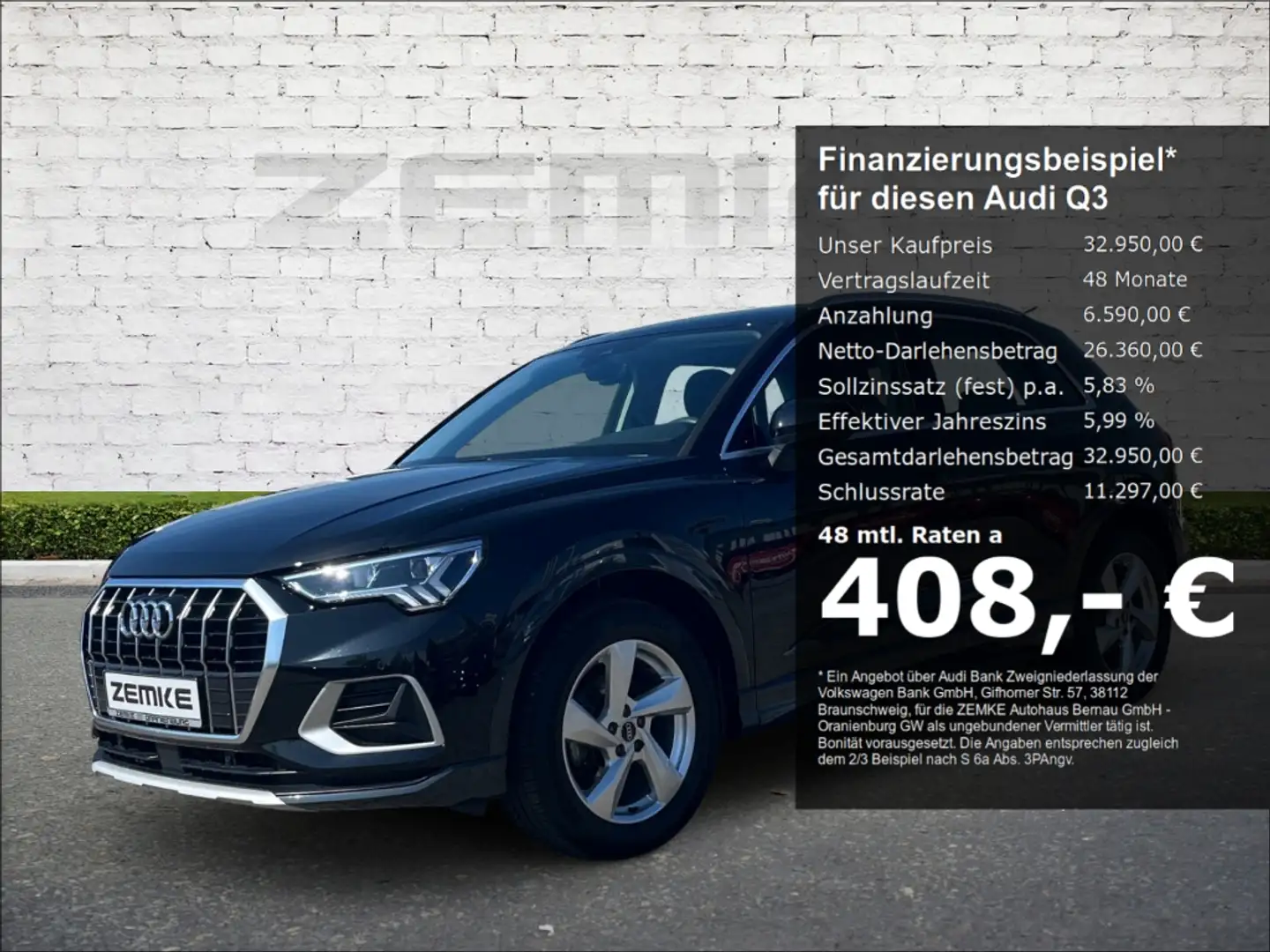 Audi Q3 35 TDI S tronic advanced Digitales Cockpit LED App Schwarz - 1