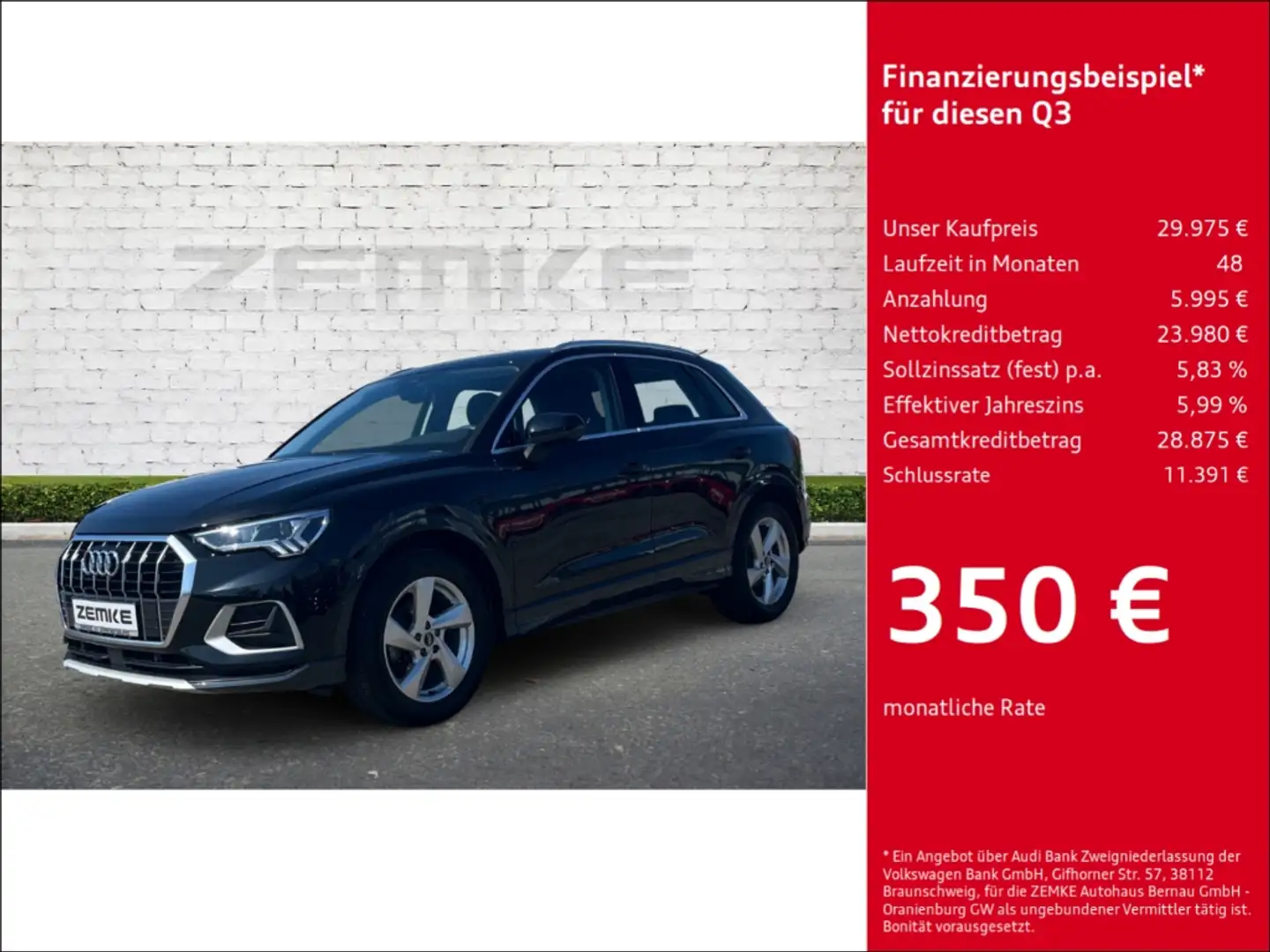 Audi Q3 35 TDI S tronic advanced Digitales Cockpit LED App Schwarz - 1