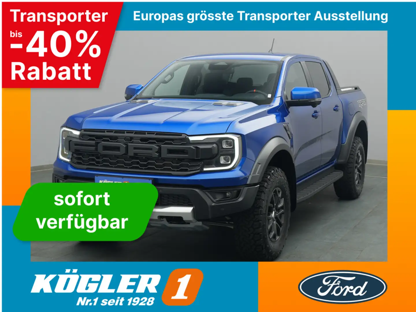 Ford Ranger RAPTOR Diesel/Raptor-Paket/ACC -21%* Blau - 1