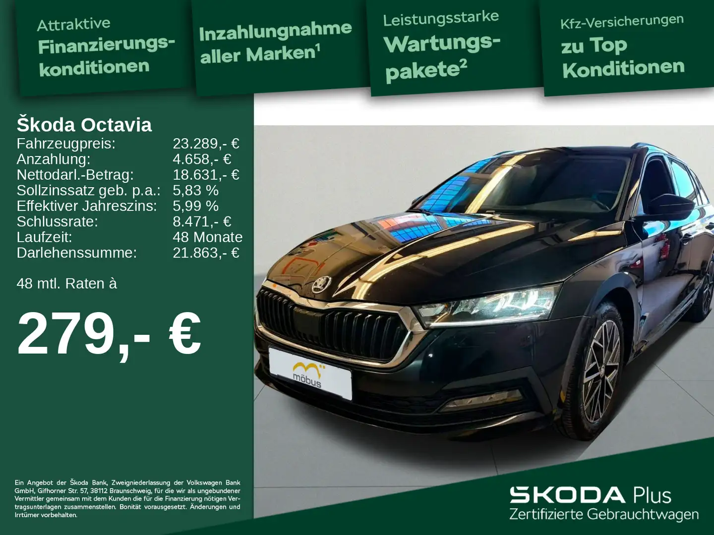 Skoda Octavia Combi 2.0 TDI  Clever*DSG*APP*LHZ*MASSAG Schwarz - 1