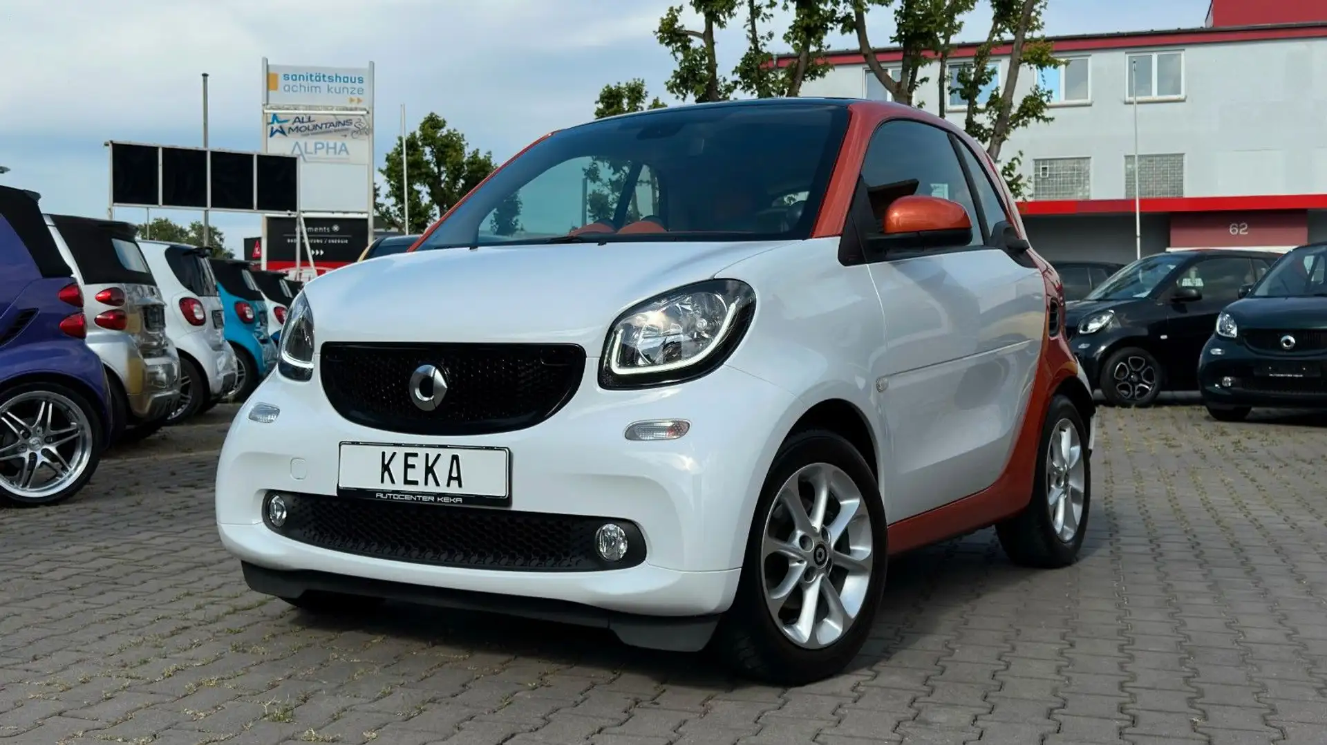 smart forTwo Coupé TURBO DCT ORANGE WHITE EDITION! SPORTPAKET Blanco - 1