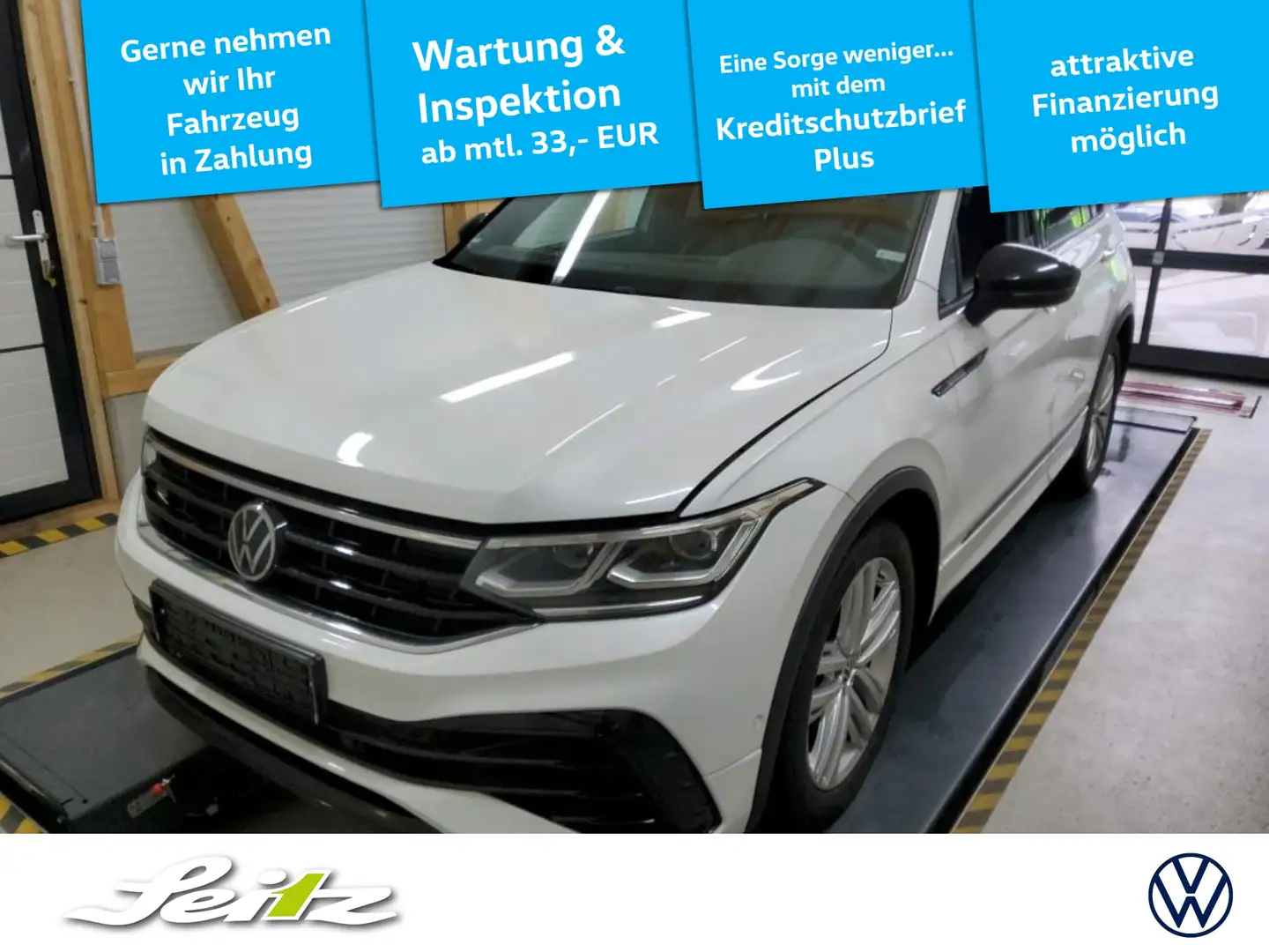 Volkswagen Tiguan 2.0 TSI 4M R-Line *MATRIX*PANO*HARMAN* Weiß - 1
