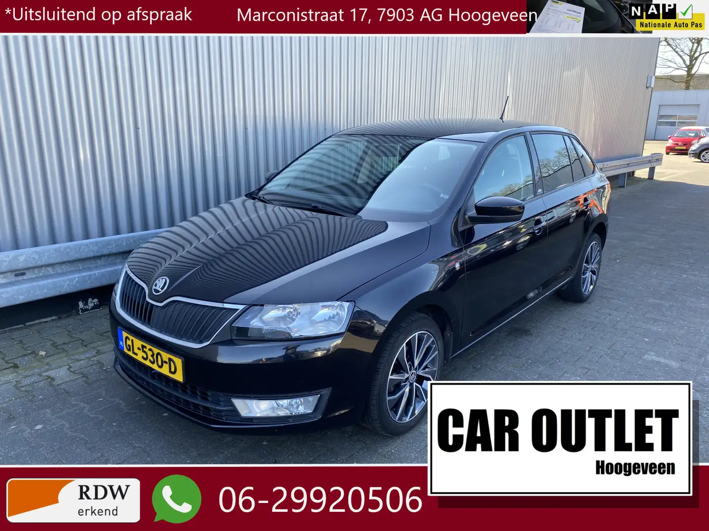 Skoda Rapid/Spaceback 1.2 TSI Greentech Comfort Edition Clima, Stoelvw, Zwart - 1