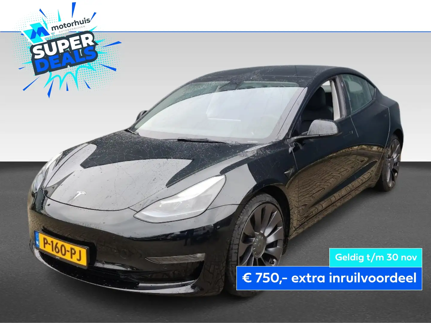 Tesla Model 3 Performance Dual Motor AWD 75KWH 463PK PANO LEDER Noir - 1