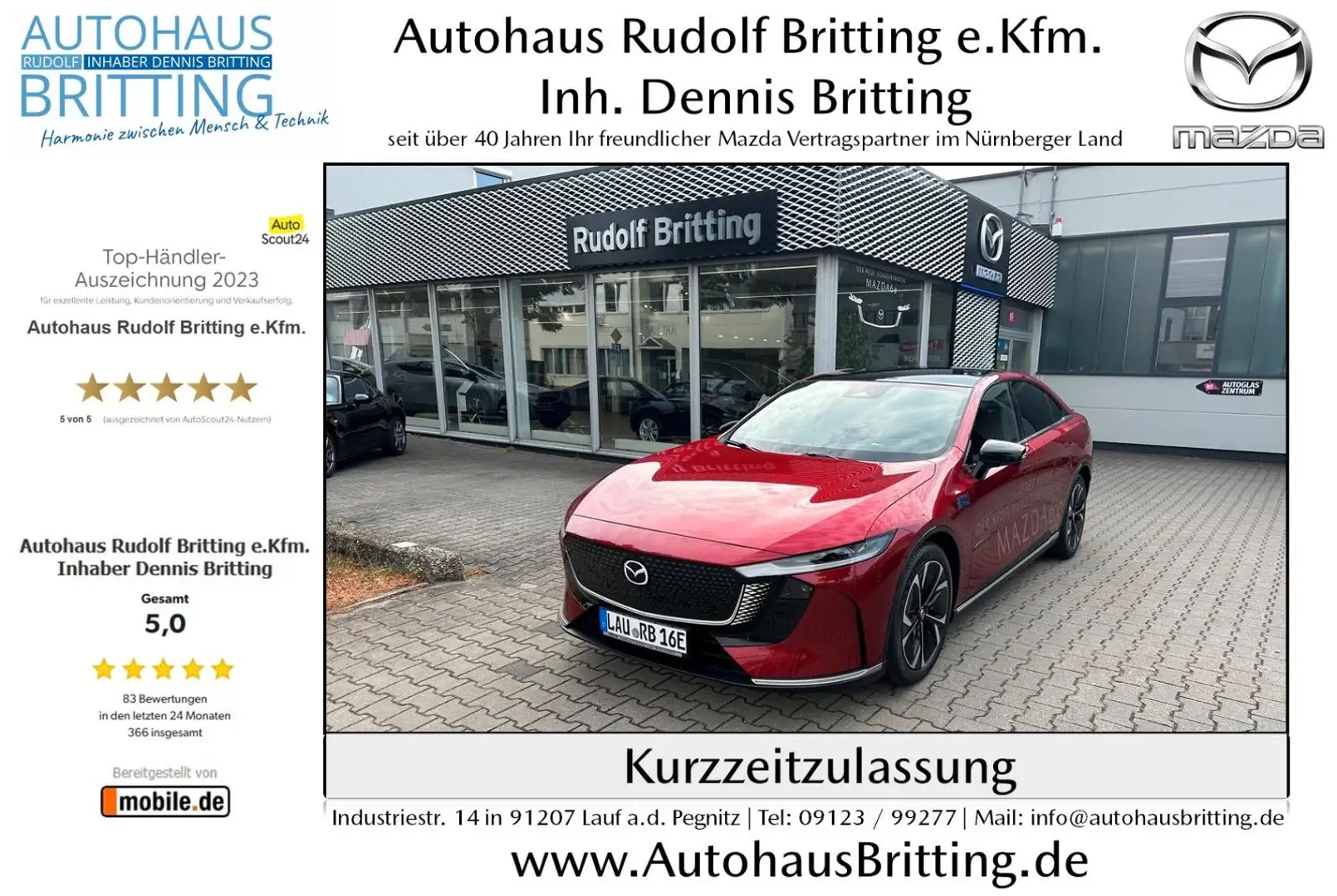 Mazda 6e EV Elektro 258PS Heckantrieb Takumi Plus Rot - 1