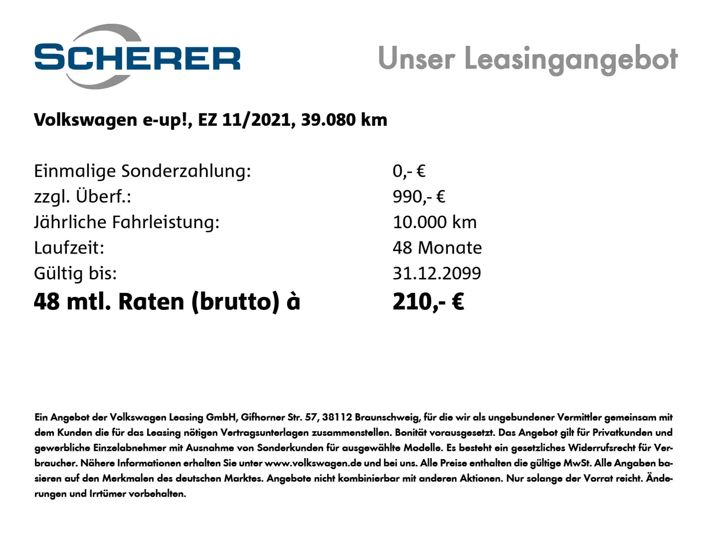Volkswagen e-up! 61 KW *Active* SHZ R-Kamera Climatronic Noir - 2