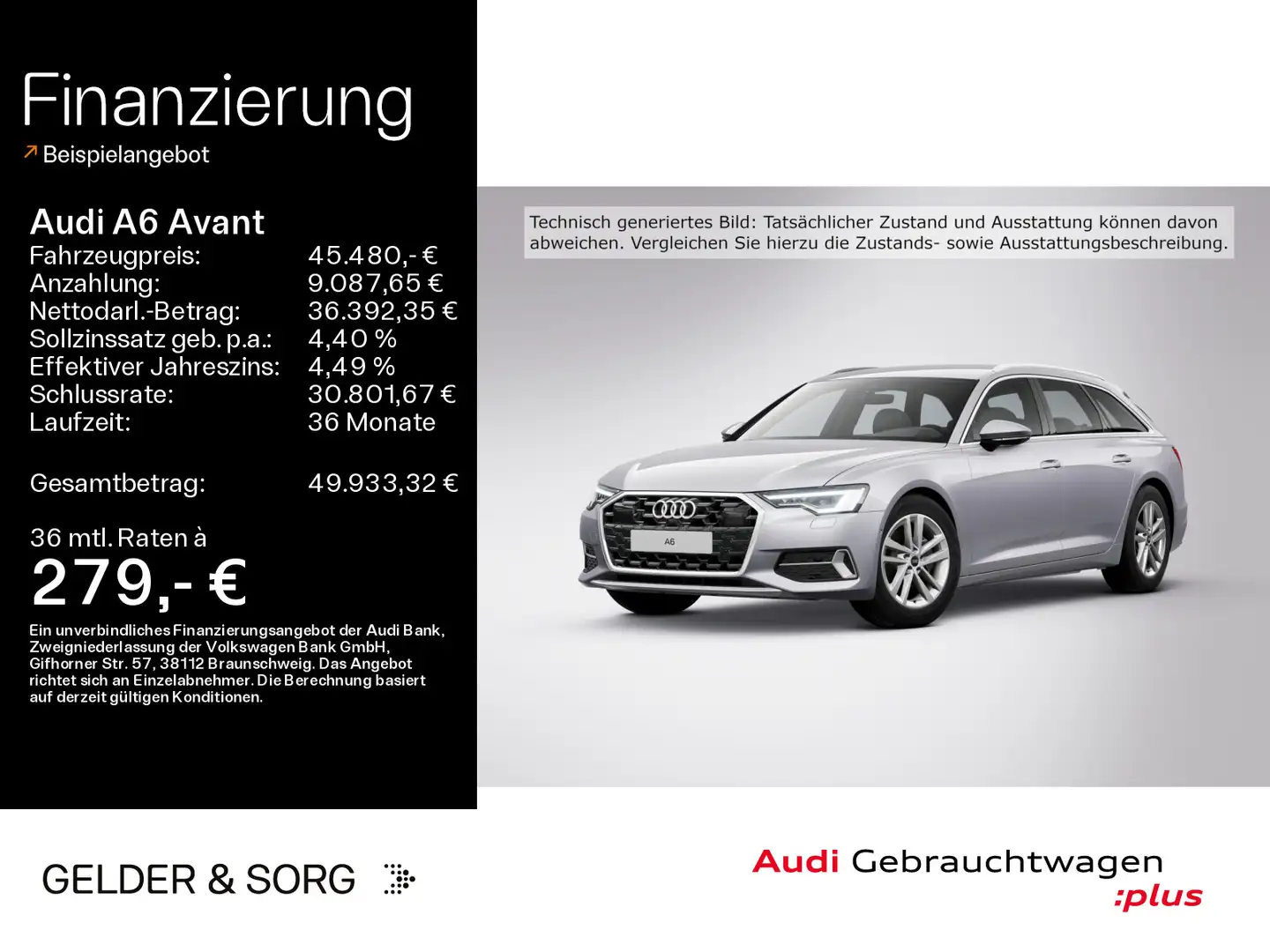 Audi A6 40 TDI advanced AHK*LED*Virtual*360° Silber - 1