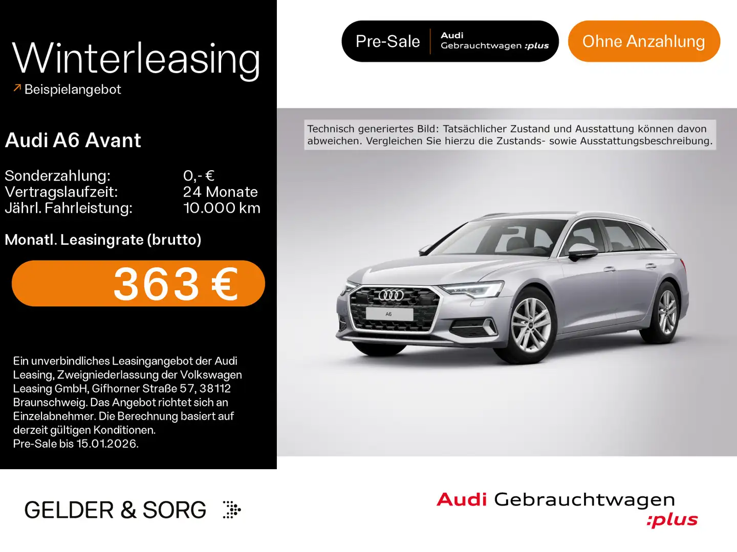 Audi A6 40 TDI advanced AHK*LED*Virtual*360° Silber - 1