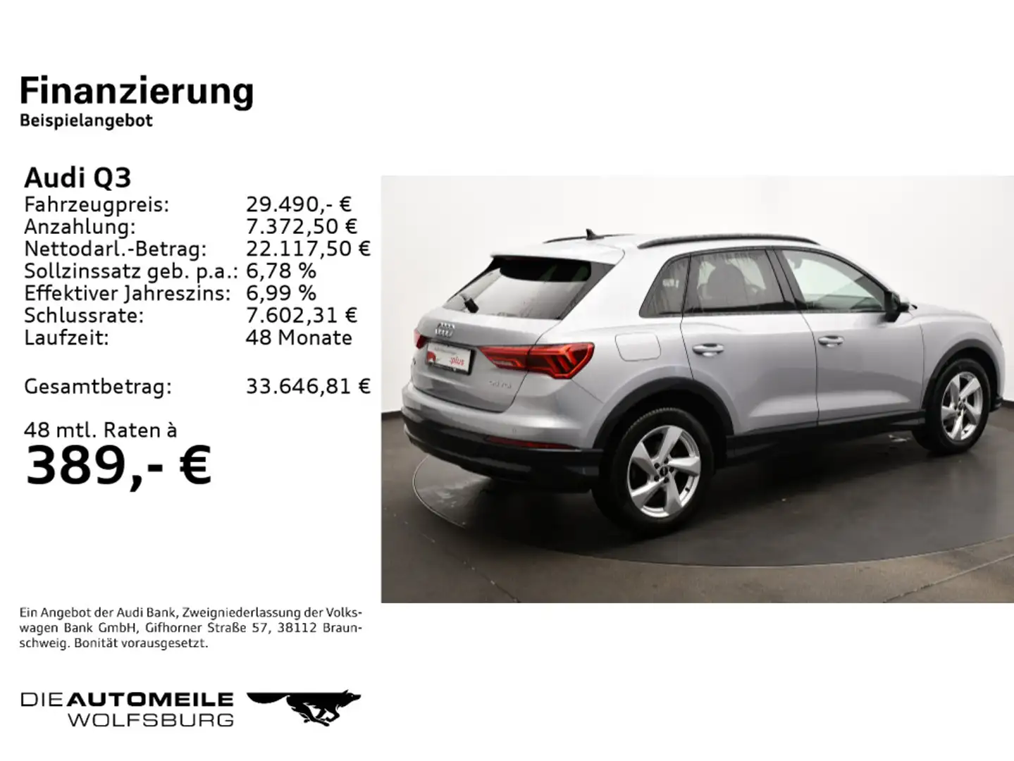 Audi Q3 35 TDI S-tronic advanced AHK/LED/Einparkhi Silber - 2