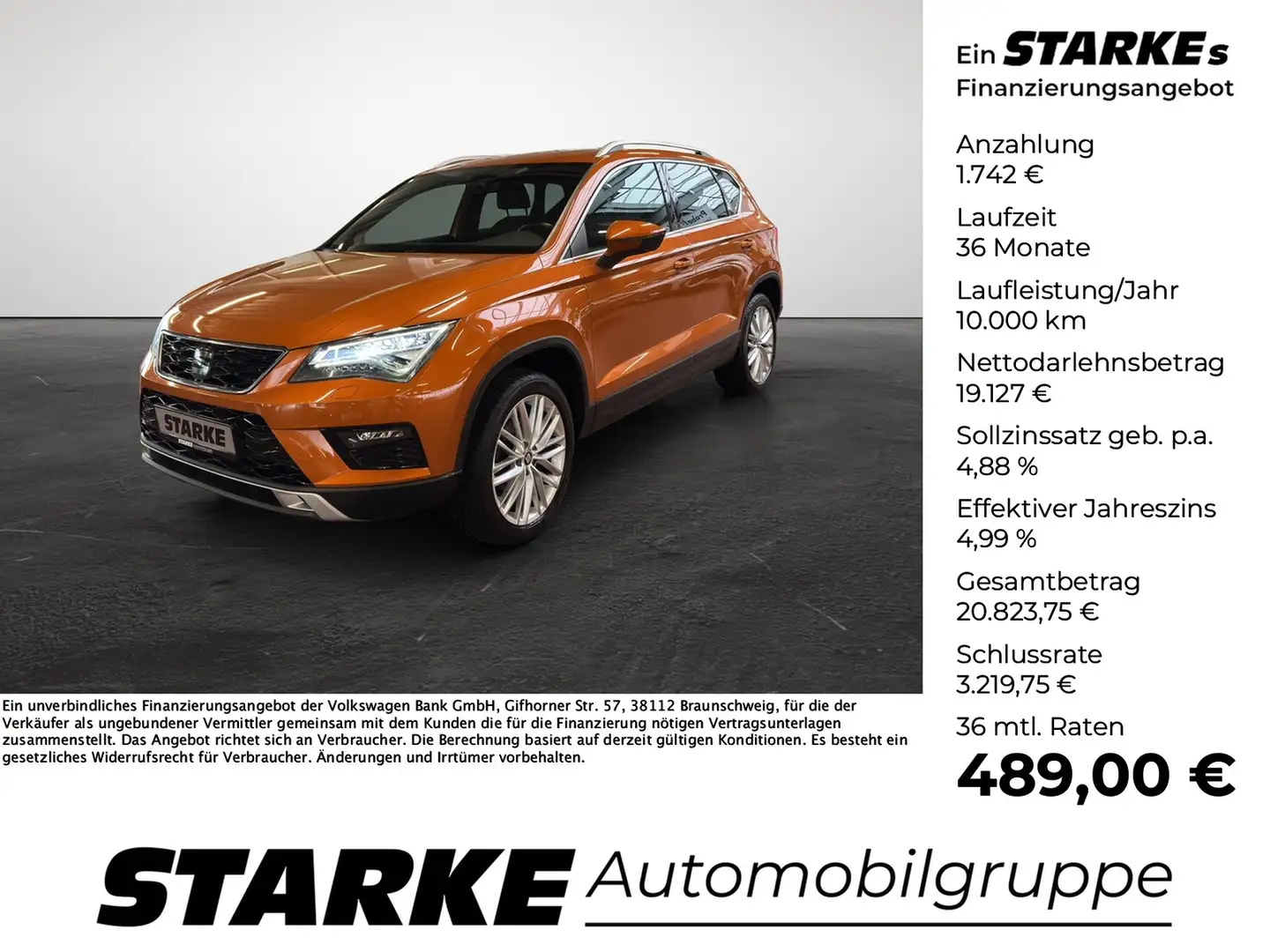 SEAT Ateca 1.5 TSI DSG Xcellence Orange - 1