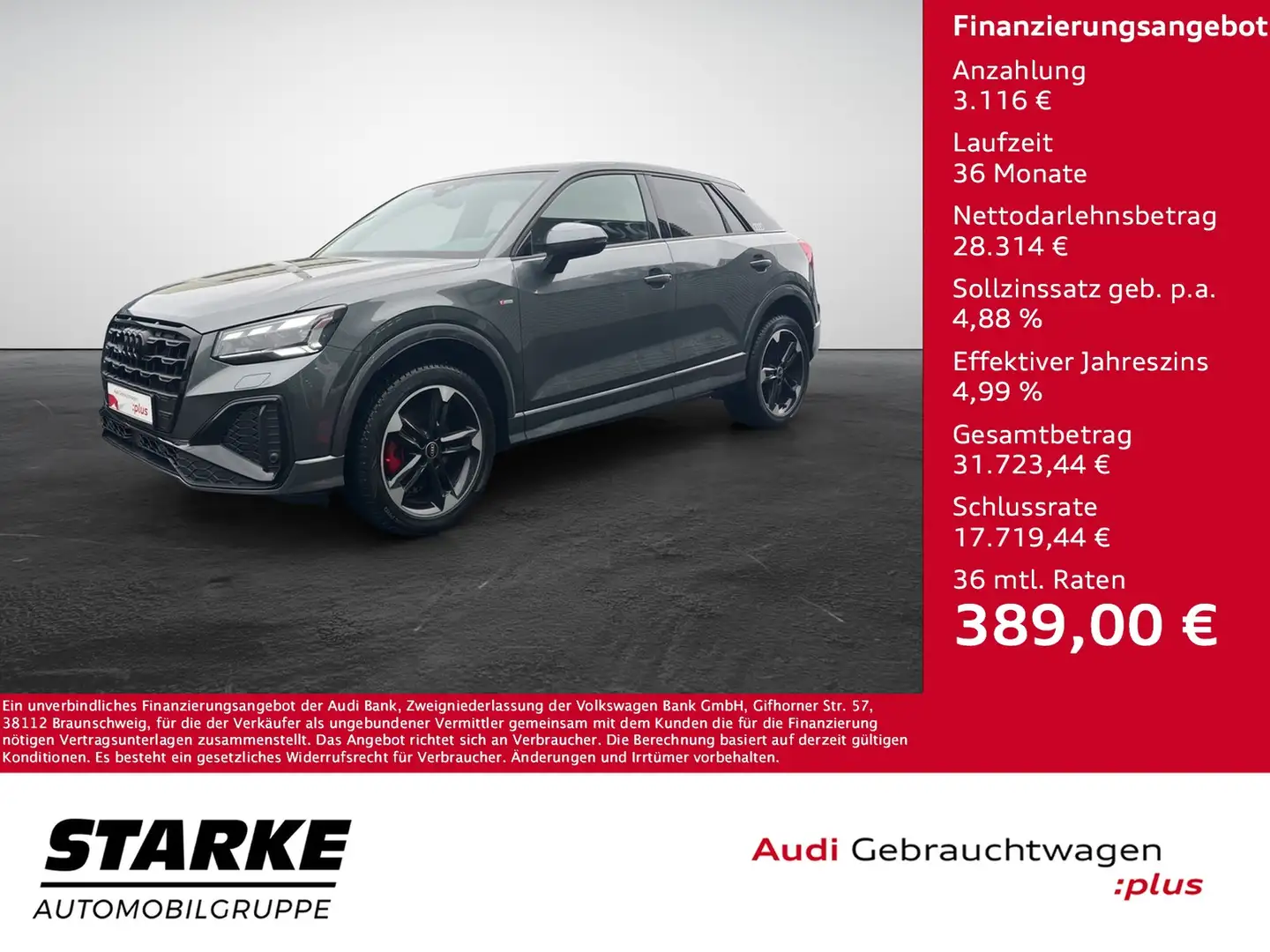 Audi Q2 35 TFSI S tronic S line Gris - 1
