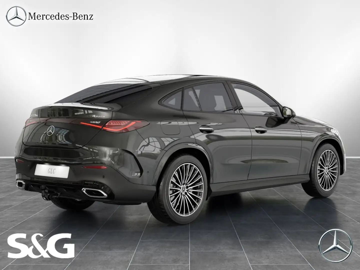 Mercedes-Benz GLC 220 d 4M Coupé AMG MBUX+360+DIG-LED+Pano+AHK Gris - 2