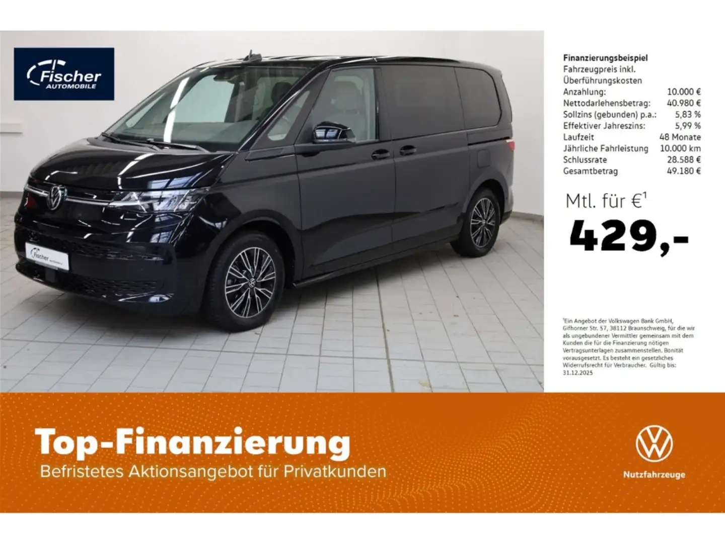 Volkswagen T7 Multivan KÜ 2.0 TDI SCR Life DSG 7-Sitze/AHK Schwarz - 1
