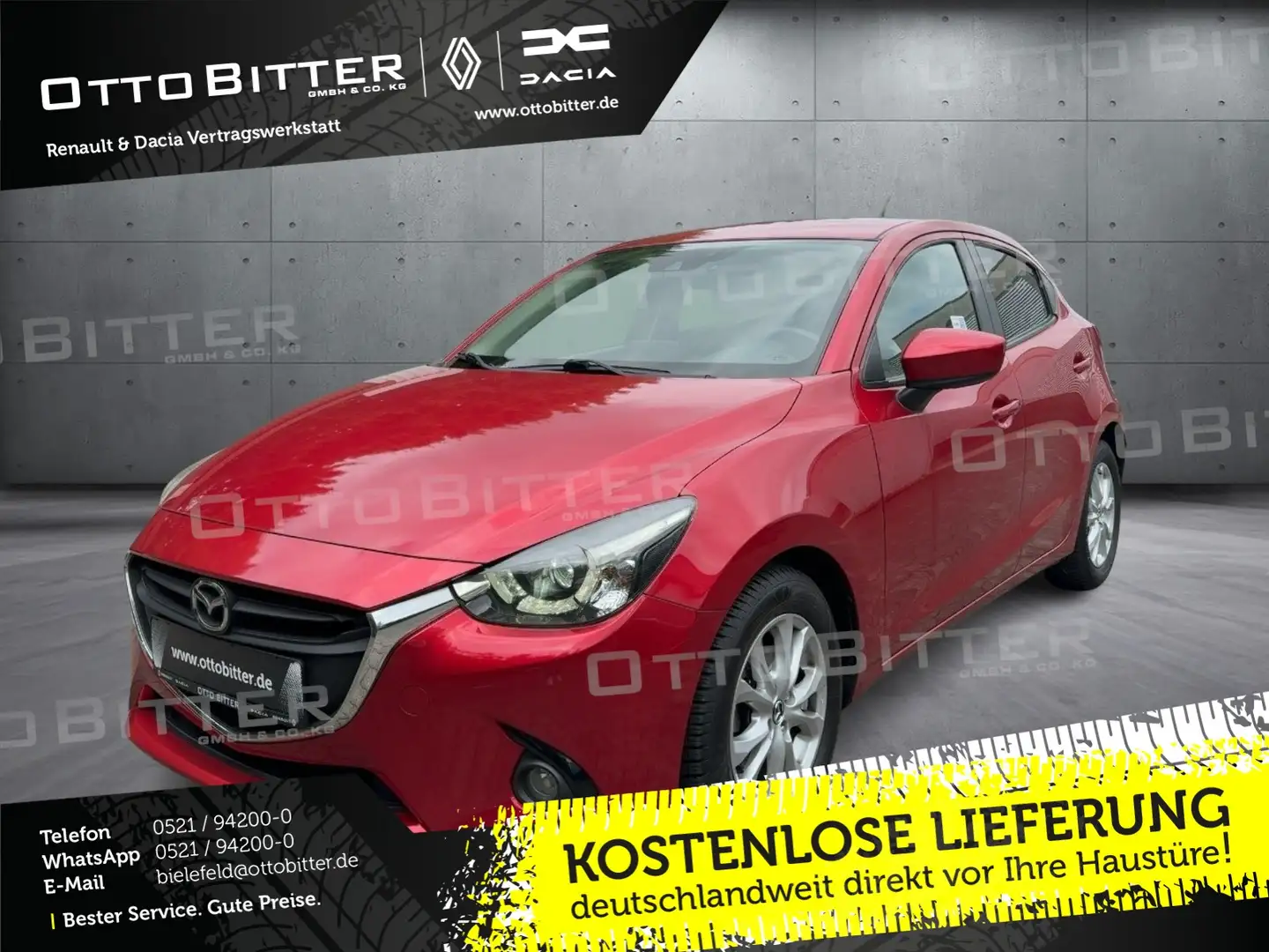Mazda 2 1.5 SKYACTIVE-G 75 Exclusive-Line GJR/SITZH/LM Rot - 1