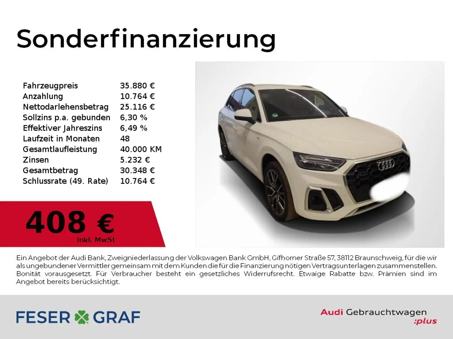 Audi Q5 50 TFSI e S Line Int Leder,HUD,AHK,Navi Weiß - 1