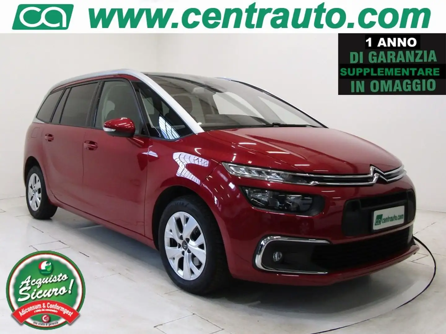 Citroen C4 SpaceTourer Grand C4 Spacetourer 1.5 BlueHDi EAT8 Feel 7 POSTI Rosso - 1