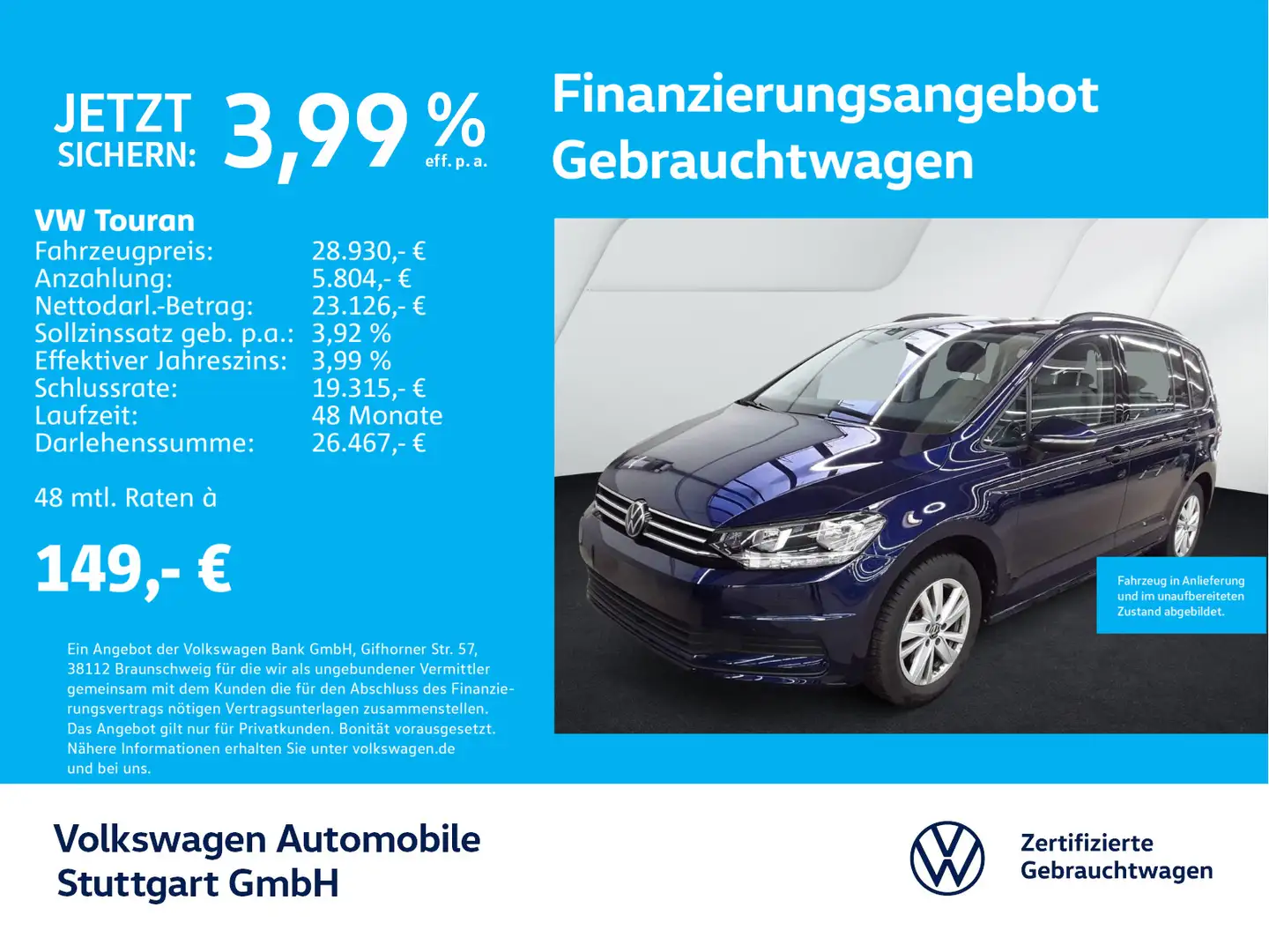 Volkswagen Touran Comfortline 1.5 TSI 7-Sitze Navi ACC PDC Blauw - 1