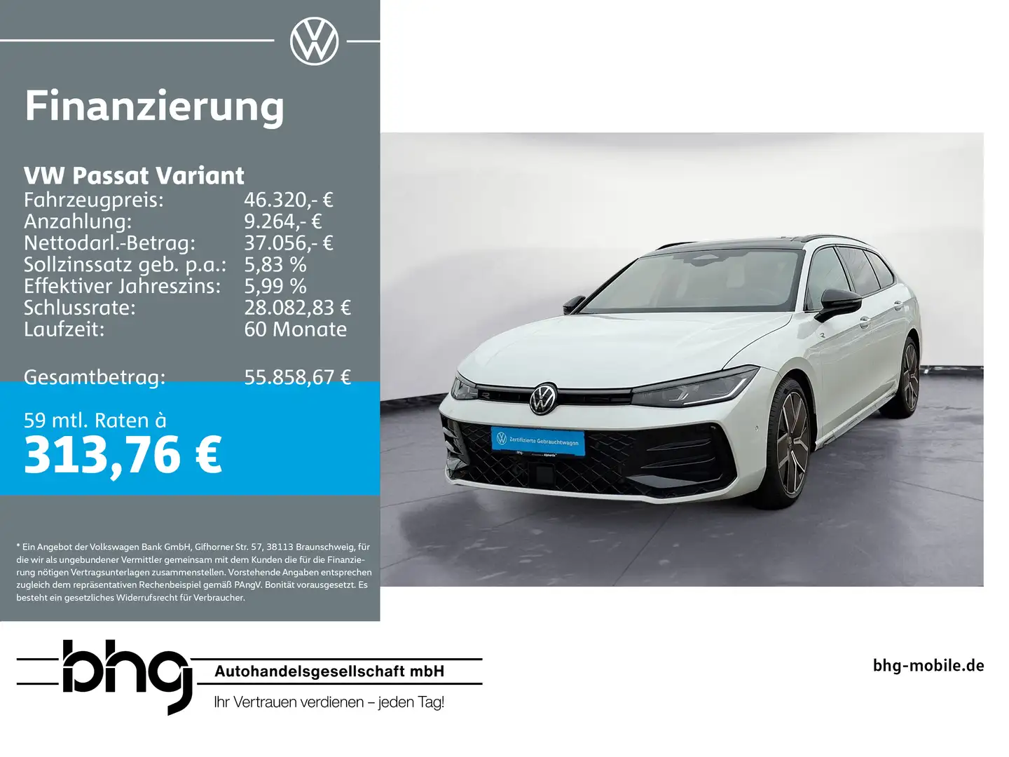 Volkswagen Passat Variant 2.0 TDI DSG 4Motion R-Line Standh Weiß - 1