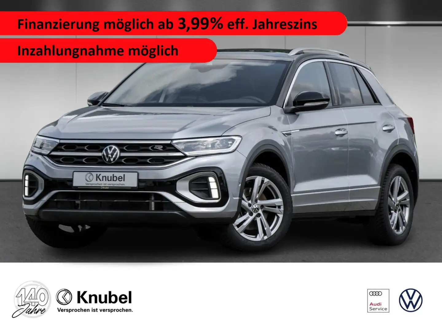 Volkswagen T-Roc R-Line 2.0 TDI DSG LED+ Navi AHK ACC ParkAss. Silber - 1