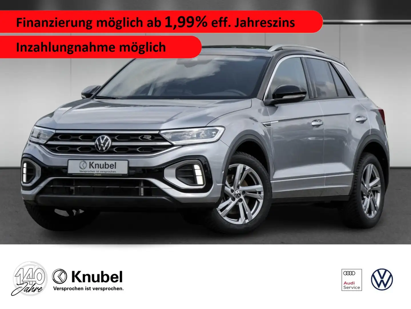 Volkswagen T-Roc R-Line 2.0 TDI DSG LED+ Navi AHK ACC ParkAss. Zilver - 1