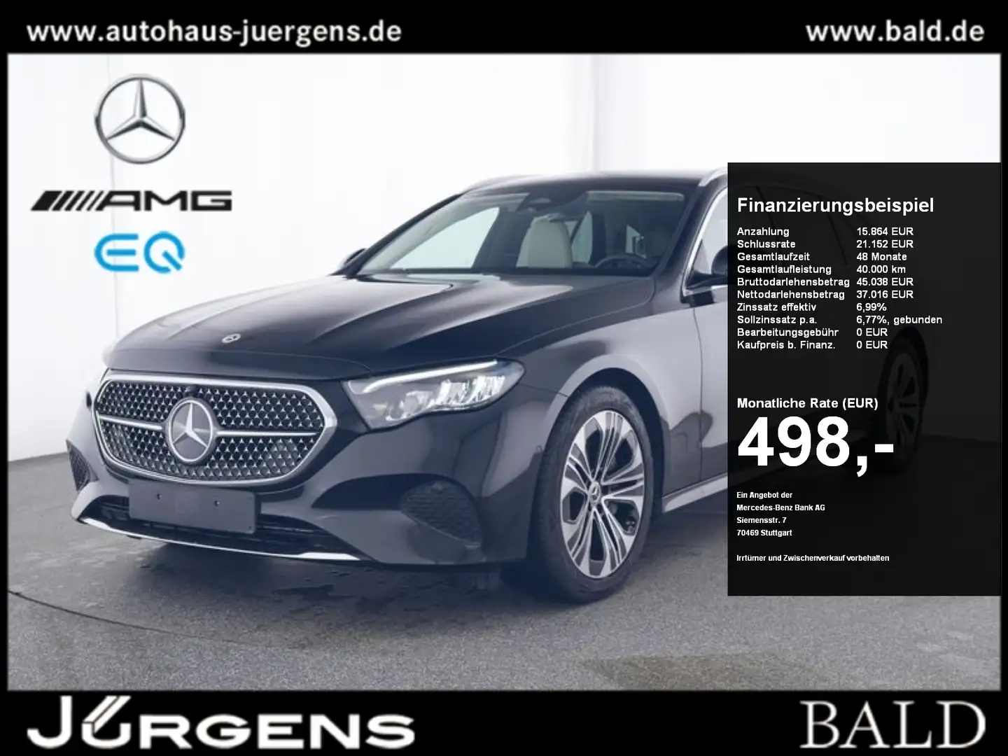 Mercedes-Benz E 300 de 4M T Avantgarde/LED/Cam/Burm/Sitzklima Negro - 1