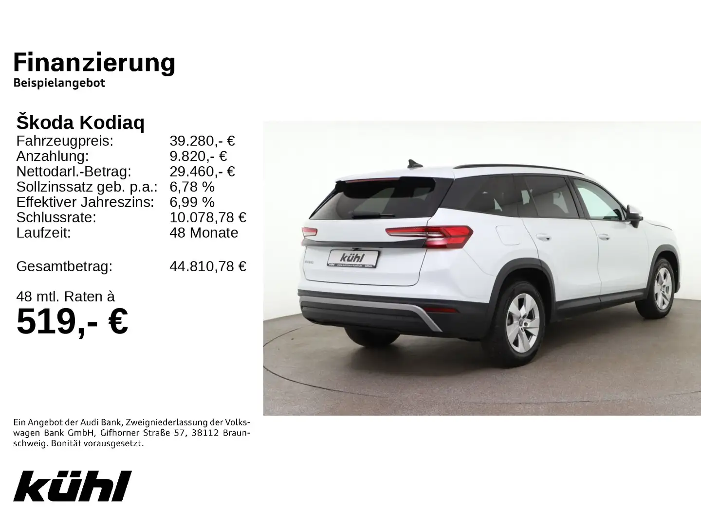 Skoda Kodiaq 2.0 TDI DSG Selection LED/ACC/Kamera/Navi Weiß - 2