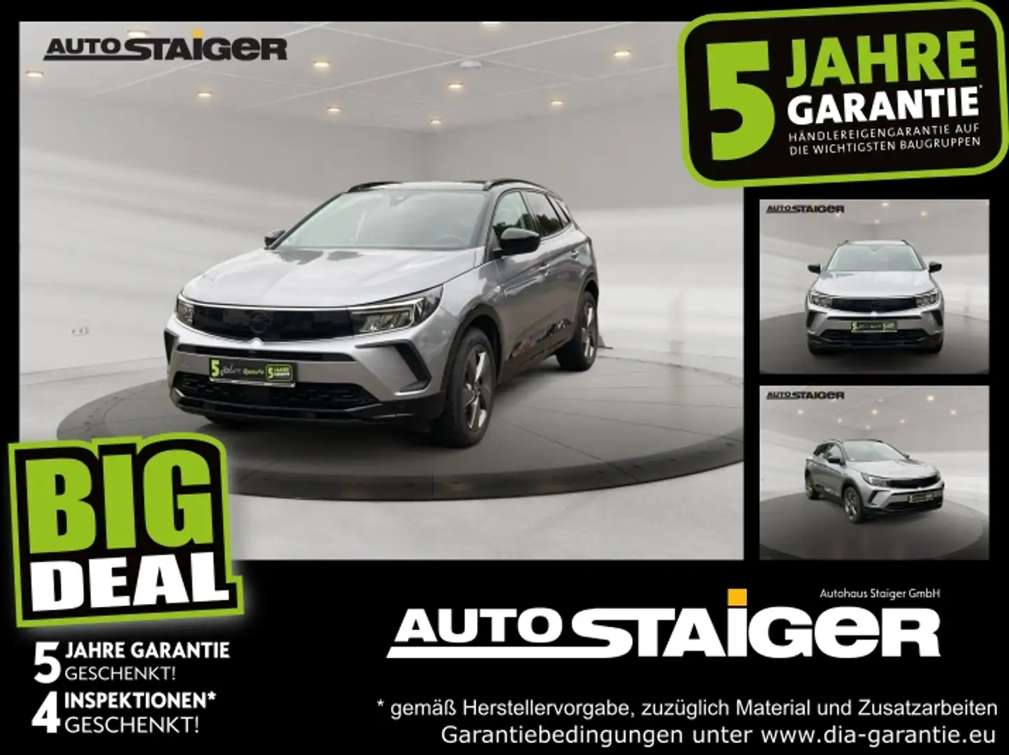 Opel Grandland 1.2 Turbo GS Line LED+Navi+2xKlima+LM Grau - 1