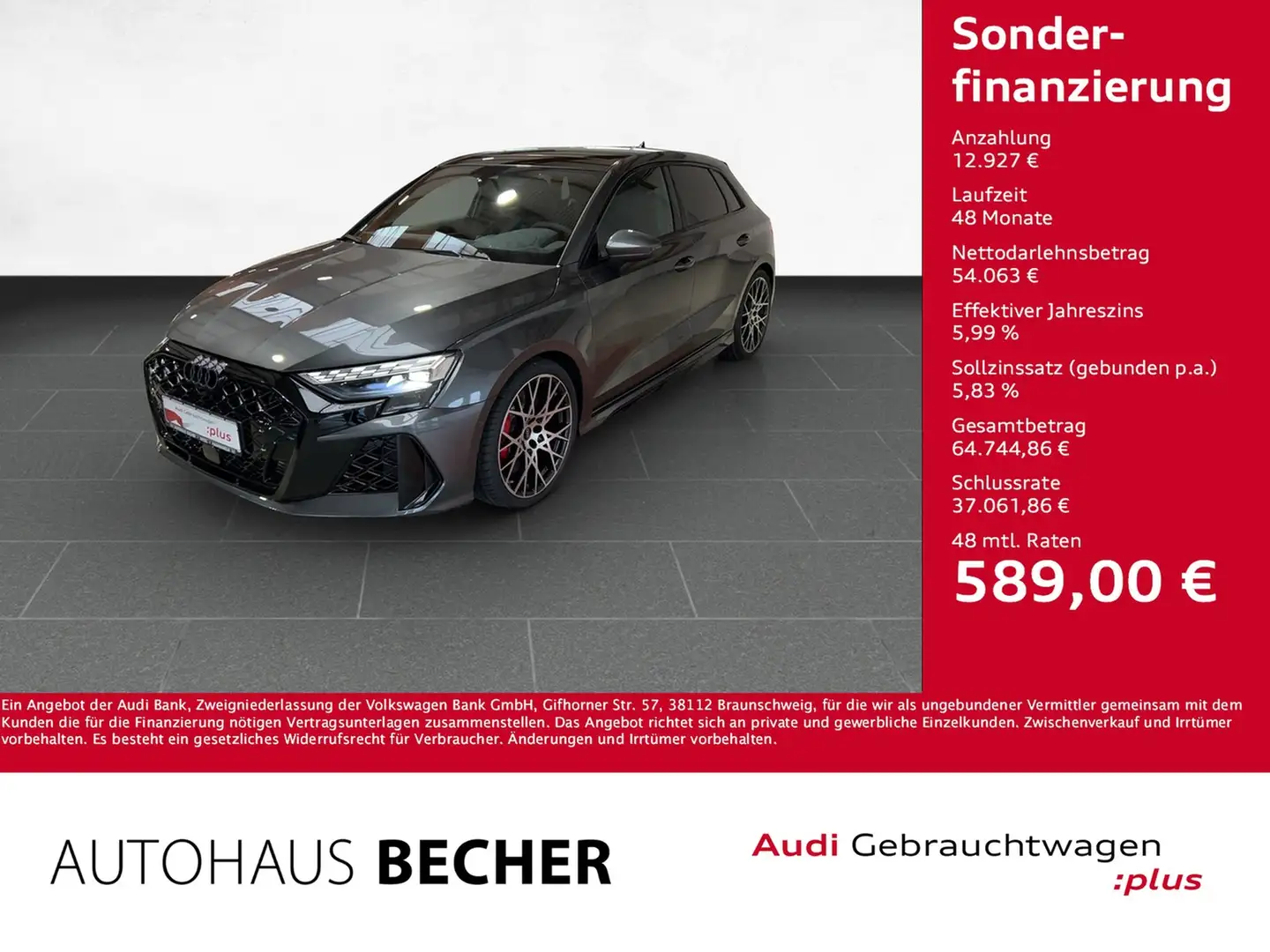 Audi RS3 RS 3 Sprtb 2.5 TFSI quattro /Navi/Pano/Rückfahrk Gris - 1