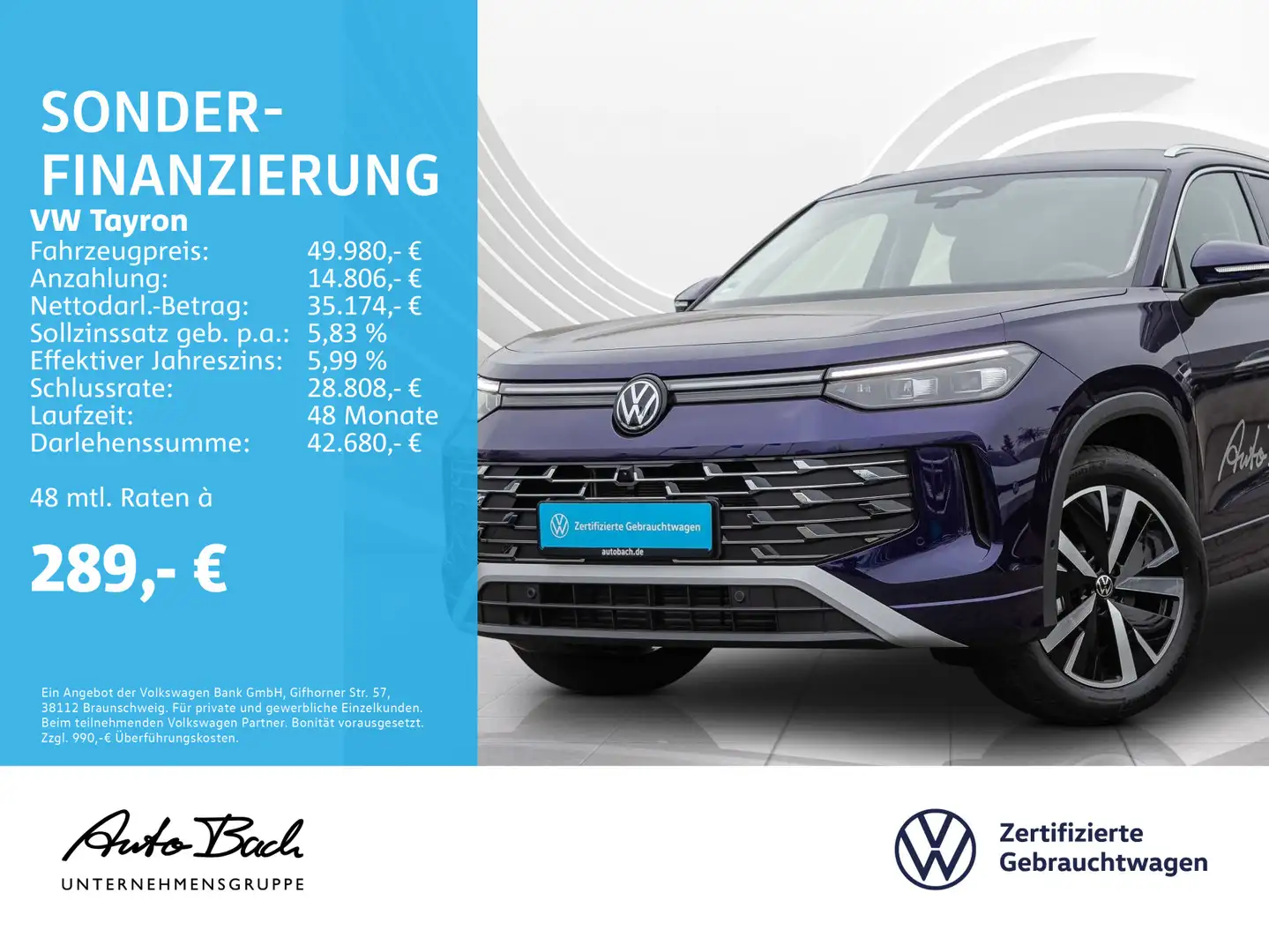 Volkswagen Tayron 1.5 eTSI "Elegance" DSG Navi LED Digital Paars - 1