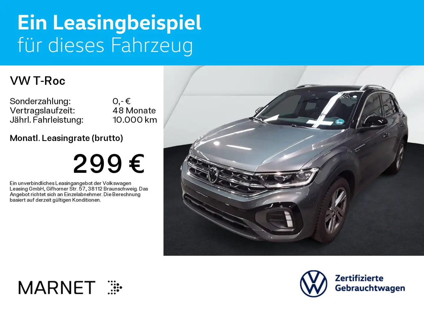 Volkswagen T-Roc T-ROC 1.5 TSI DSG R-Line*Navi*AHK*Kamera*LED+*SH Grau - 2