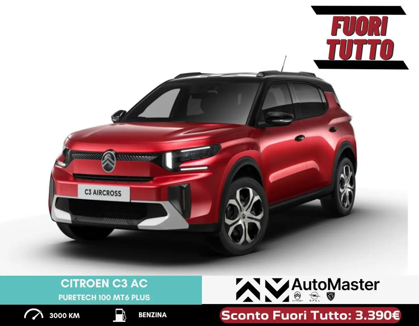 Citroen C3 Aircross C3 Aircross PureTech Turbo 100 Plus Rosso - 1