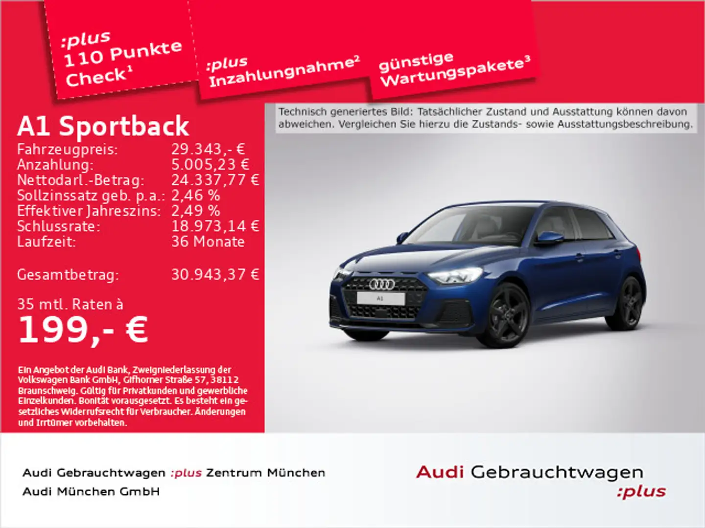 Audi A1 35 TFSI S tronic advanced Virtual/S Blau - 1