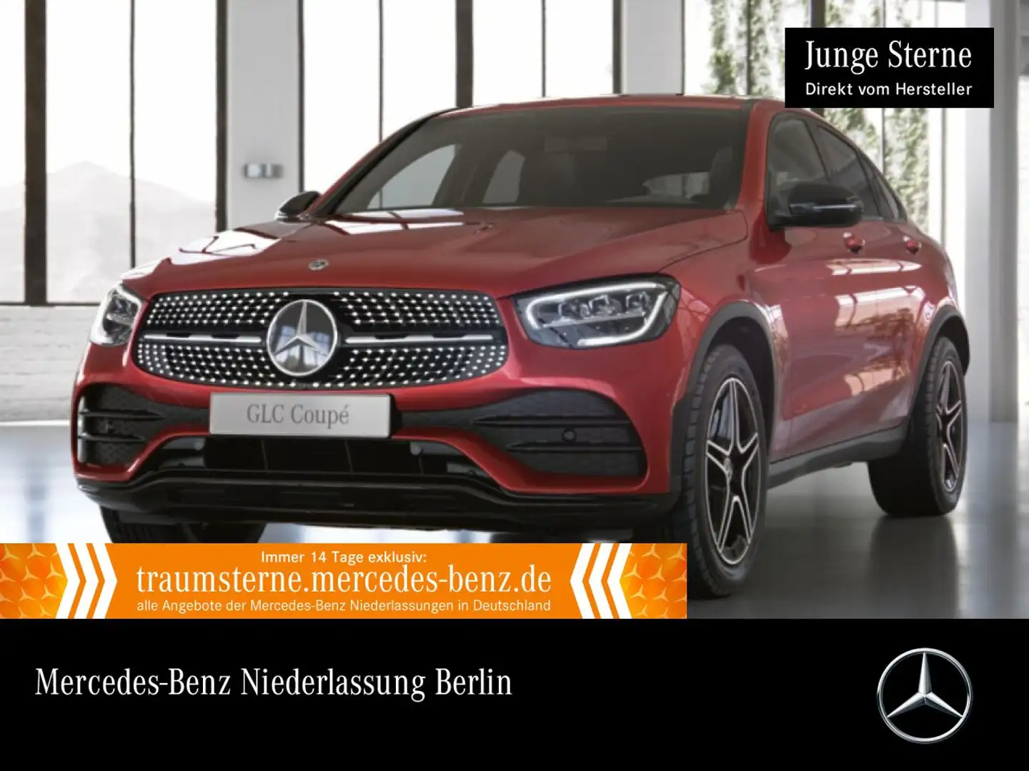 Mercedes-Benz GLC 200 Coupé 4M AMG+NIGHT+LED+KAMERA+KEYLESS+9G Červená - 1