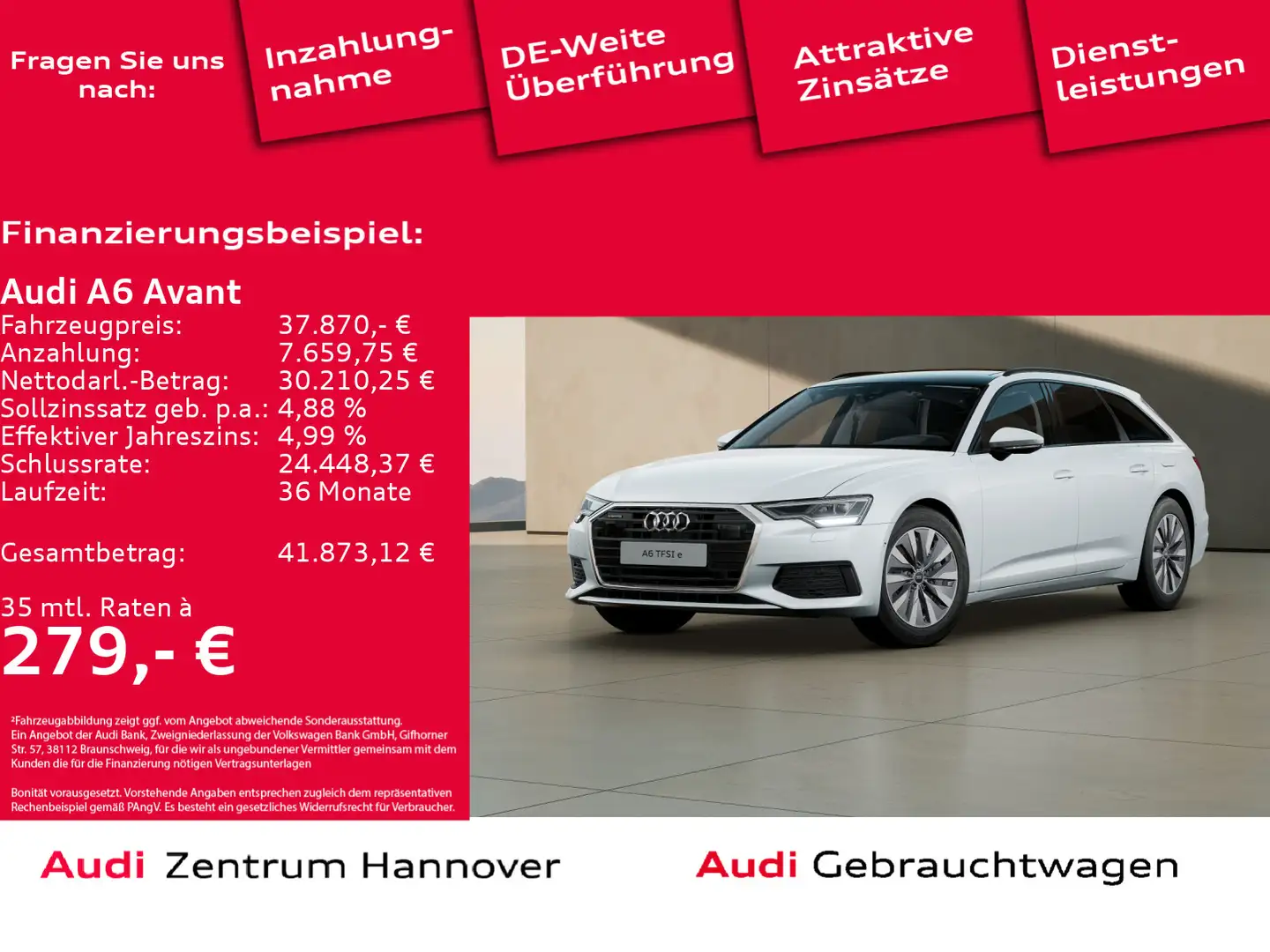 Audi A6 50 TFSI e quattro Pano B&O Kamera Navi Blanc - 1