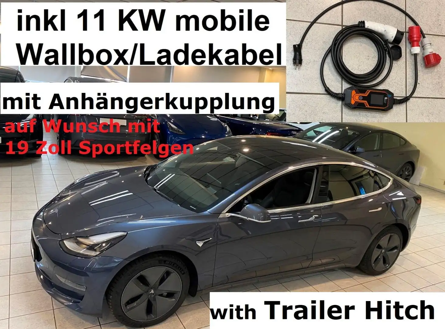 Tesla Model 3 mit AHK+Trailer Hitch Grau - 1