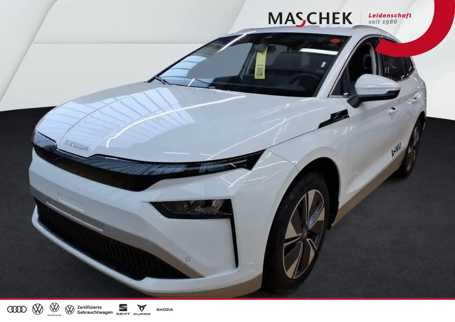 Skoda Enyaq Clever 85x AHK TravelAssist Navi RearView Sitzh. Weiß - 1