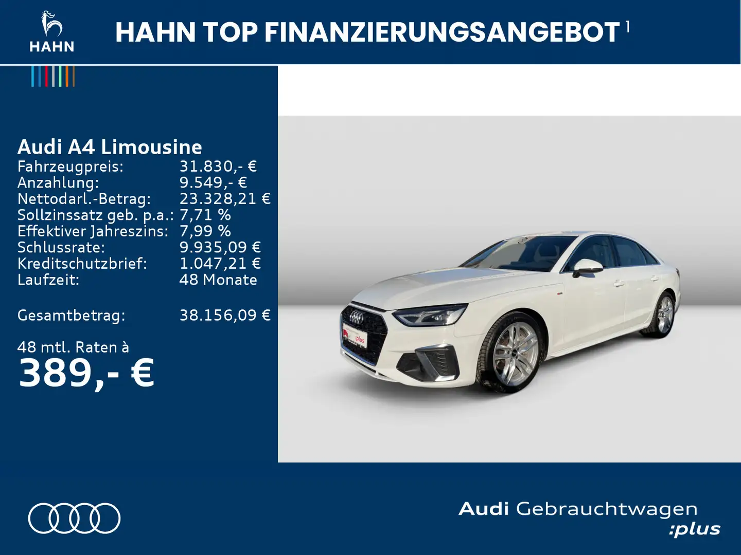 Audi A4 40TFSI quattro S-trc S-line Standh. Weiß - 2