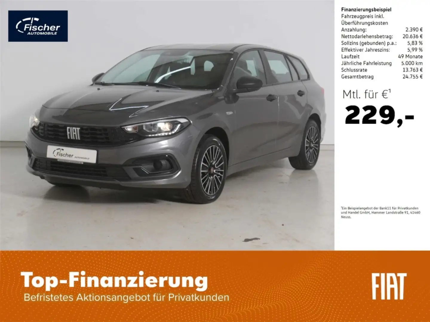 Fiat Tipo Kombi 1.5 GSE Hybrid Cross Komfort/RFK/GRA Gris - 1