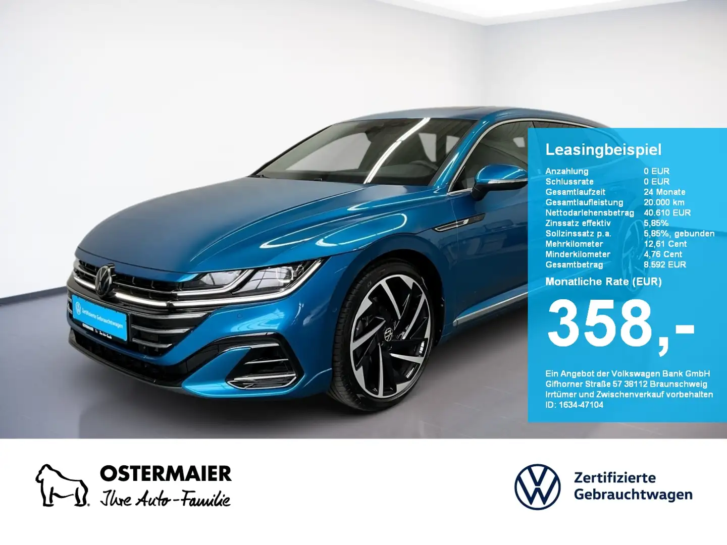Volkswagen Arteon Shootingbrake R-LINE 2.0TSI 280PS DSG 4M NP.85T AC Blau - 1